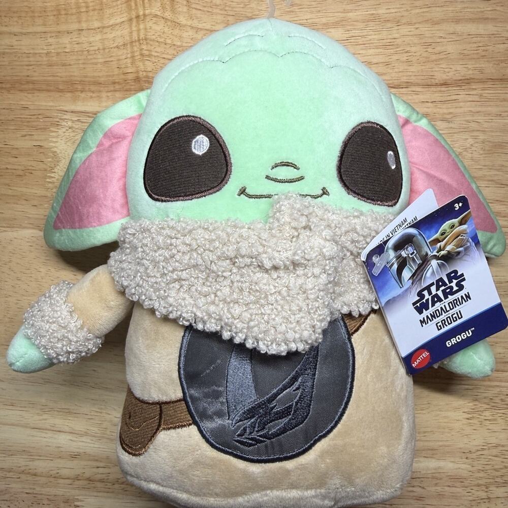 Star Wars The Mandalorian Grogu Baby Yoda Mattel Plush 11” NWT With Tags